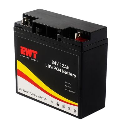ซื้อ 24V 12AH VRLA Lifepo4 แบตเตอรี่ วงจรลึก แบตเตอรี่ ลิทธิียม เหล็ก โฟสฟาต แบตเตอรี่ ขนาดสูงสุด 10A ต่อเนื่อง อัตราการชาร์จ 0.2C online manufacture