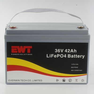 ซื้อ 130 Wh/kg ความหนาแน่นของพลังงาน แบตเตอรี่ LiFePO4 36V 50Ah พร้อมระบบรักษาความปลอดภัย BMS และระบบเซลล์พริสมาติก การผลิตออนไลน์