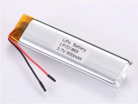 ซื้อ JST Connector LP701865 3.7V 800MHA ROHS Certified Lithium Polymer Battery For High Performance And Efficiency การผลิตออนไลน์