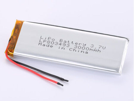 ซื้อ LP803493 3.7V 3000MAH แบตเตอรี่ลิเทียมไอออน ผู้ผลิต JST / ประเภทเชื่อมต่อที่กําหนดเองสําหรับผลงานที่ยาวนาน การผลิตออนไลน์