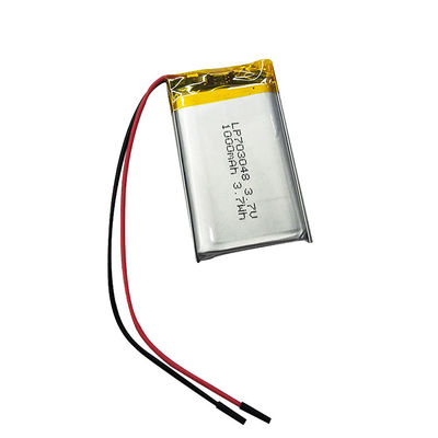 แบตเตอรี่พอลิเมอร์ลิตียมพลังงาน 3.7v 1000mah แบตเตอรี่ LiPo 703048