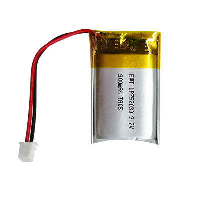 752030 แบตเตอรี่ Lipo ขนาดเล็ก 3.7v 300mah แบตเตอรี่ Li Polymer สามารถชาร์จได้