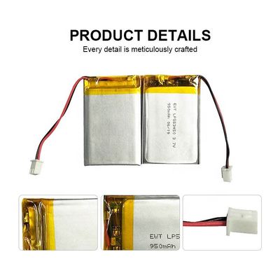 3.7v แบตเตอรี่พอลิเมอร์ลิตியம் 950mah แบตเตอรี่ LiPo 1000mAh เซลล์ 583450 603450