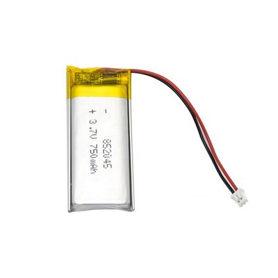 OEM / ODM แพ็คแบตเตอรี่พอลิเมอร์ลิตียม 3.7V 750MAH แบตเตอรี่ LiPo LP852045