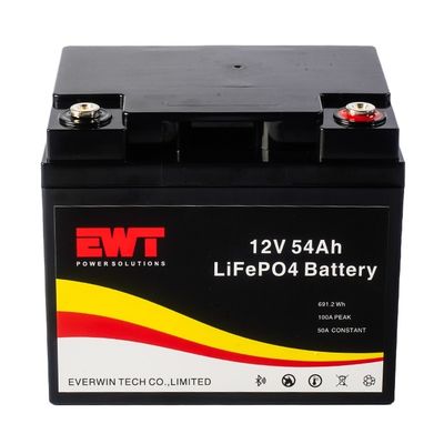 แพ็คฟอสเฟตเหล็กลิเดียม 12V 54AH IFP32700 แบตเตอรี่ชาร์จใหม่