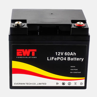 Balck 12V 60Ah LFP Lithium Iron Phosphate แบตเตอรี่ แพ็คสําหรับการเปลี่ยนระบบพลังงานแสงอาทิตย์