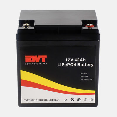 แพ็คแบตเตอรี่เหล็กฟอสฟาตลิธีม 12V 12.8V LFP พร้อมวัสดุอะโนด 42Ah LiFePO4 IFR32700 แทน