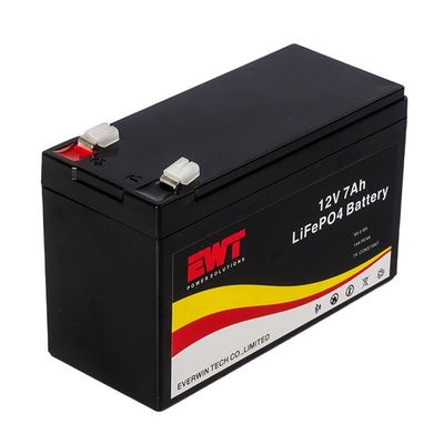 แบตเตอรี่ฟอสฟาตเหล็กลิเดียม 12 วอท ชาร์จใหม่ แบตเตอรี่ LFP 12.8 วอท 7Ah