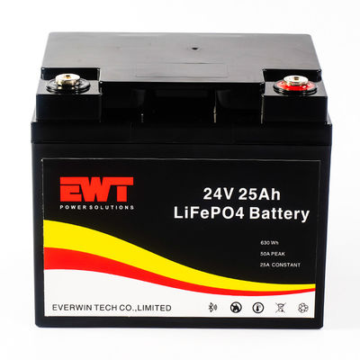 EWT IFR32700 24v 25ah Lifepo4 แบตเตอรี่ แพ็ค 12.8v 100000mah แบตเตอรี่ลิตยูมไอออนวงจรลึก