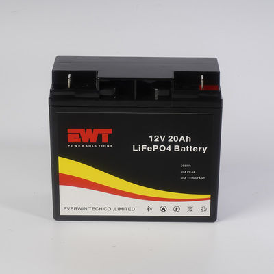 แบตเตอรี่ไอออนลิตยูมแบบชาร์จใหม่ LifePo4 แบตเตอรี่แพ็ค 12V 20AH สําหรับระบบแสงอาทิตย์ด้วย BMS