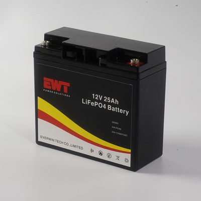 แบตเตอรี่ลิทธิียมเหล็กฟอสฟาต 12.8V 25ah Lifepo4 แบตเตอรี่สําหรับระบบแสงอาทิตย์