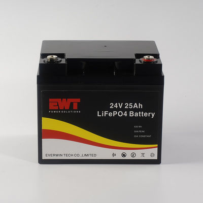 IFR26650 24V 25Ah 630Wh Lifepo4 แบตเตอรี่แพ็คสําหรับเก็บแสงอาทิตย์จักรยานยนต์ไฟฟ้า