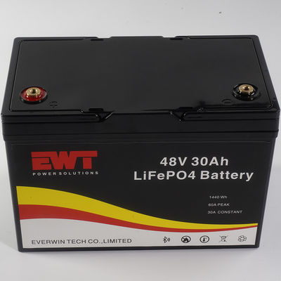 อายุจักรยานยนต์ยาว แบตเตอรี่ 48V 30Ah lifepo4 แพ็คสําหรับสกูเตอร์ E-bike กอล์ฟรถ