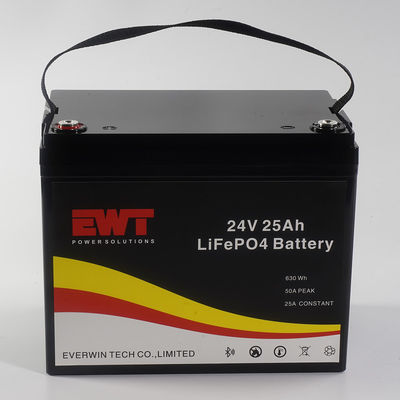 ความปลอดภัยและประสิทธิภาพสูง แบตเตอรี่ LFP 24V พร้อม BMS ที่ติดตั้ง ปัจจุบันการชาร์จสูงสุด 20A
