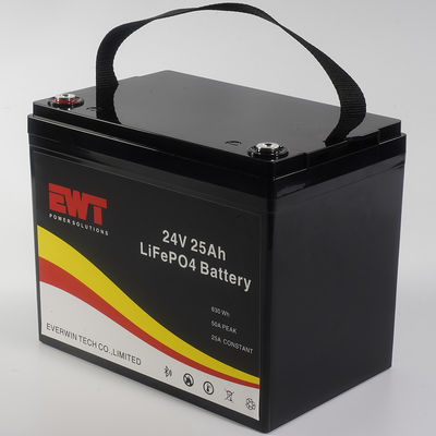 แบตเตอรี่ Lithium Iron Phosphate ขนาด 24V ที่ติด BMS มีอัตราการปล่อยไฟ 3C และกระแสการชาร์จสูงสุด 20A