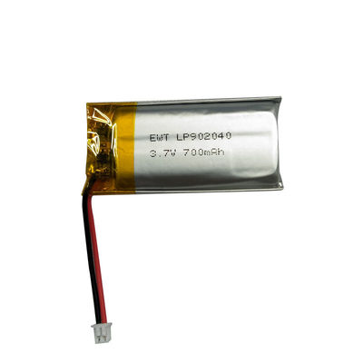 LP902040 3.7V 700MAH แบตเตอรี่ลิตยูมพอลิเมอร์พริสมาติก ปรับแต่งและสนับสนุน โรงงาน OEM / ODM