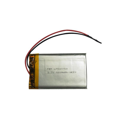 LP503759 3.7V 1200mAh Li-Polymer Power Cell กับกระแสการชาร์จสูงสุด 1C