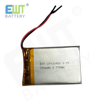 LP433450 3.7V 750mAh Li-Polymer Power Cell พร้อมการป้องกันการออกกําลัง