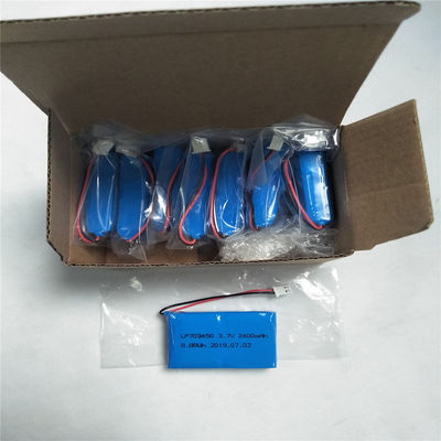LP703450 3.7V 2400mAh แบตเตอรี่ลิตยูมพอลิมเลอร์ที่สามารถชาร์จใหม่ได้ สําหรับการขนส่งทางอากาศหรือทางทะเล
