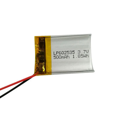 LP602535 3.7V 500mAh แบตเตอรี่พอลิเมอร์ลิตียม พร้อมการรับรอง IEC62133