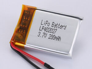 ความหนาแน่นพลังงานสูง LP402027 3.7V 200MAH แบตเตอรี่ลิตিয়ামโพลีเมอร์สามารถชาร์จใหม่ได้ สําหรับการใช้งานอัตราการใช้งานสูง 12 เดือน การรับประกัน