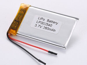LP302540 3.7V 260MAH แบตเตอรี่พอลิเมอร์ลิตียมประเภทความเร็วสูง