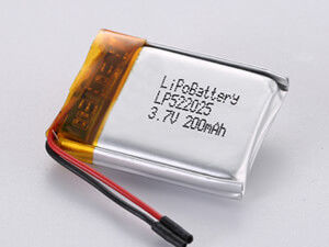 LP522025 200MAH แบตเตอรี่ Li-ion Polymer ความจุสูง -10C -65C พร้อม PCM สําหรับการใช้งานหนักและความต้องการ