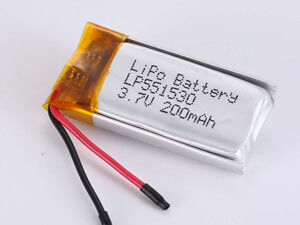 LP551530 200MAH แบตเตอรี่พอลิเมอร์ลิตยูมเงิน 500 วงจร อายุวงจรสําหรับอุตสาหกรรมและพาณิชย์ -20 °C ถึง 45 °C
