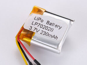 LP702020 3.7V 230MAH แบตเตอรี่พอลิเมอร์ลิธีਅਮที่มี Pcm -10C -65C ประเภทการเก็บ