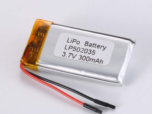 500-1000 วงจร LP502035 3.7V 300MAH โพลีเมอร์ Li-ion Rechargeable Cell สําหรับการทํางานที่ดีที่สุด -20 ถึง 60 องศาเซลเซียส