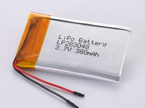 LP283048 3.7V 380MAH แบตเตอรี่พอลิเมอร์ลิตยูมที่สามารถชาร์จใหม่ได้ระดับ A -20 ถึง 45 องศาเซลเซียส