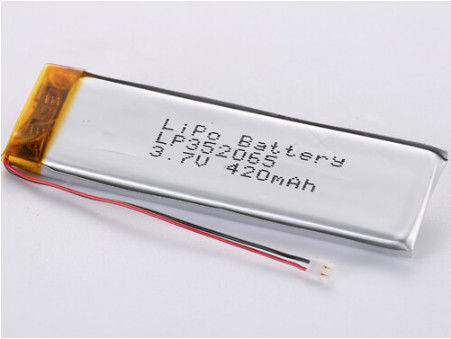 LP352065 3.7V 420MAH แบตเตอรี่พอลิเมอร์ลิตียม สายสีแดงและสีดํา 50 มิลลิเมตร รับประกัน 12 เดือน