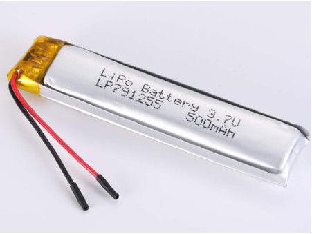 LP791255 500MAH JST / แบตเตอรี่พอลิเมอร์ลิตียมที่กําหนดเอง สําหรับการแก้ไขพลังงานความจุสูงและยาวนานโดยการส่งทางอากาศ