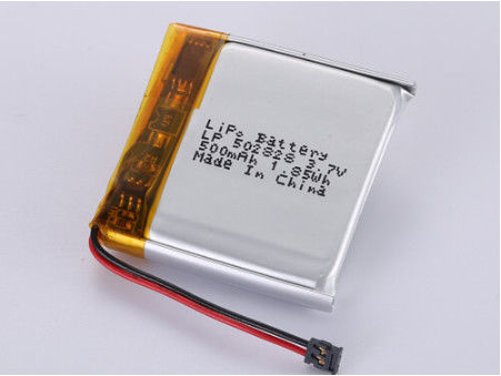 แบตเตอรี่พอลิเมอร์ลิธีਅਮ LP502828 ระยะยาว 3.7V 500MAH สําหรับส่ง TNT และอุปกรณ์อิเล็กทรอนิกส์