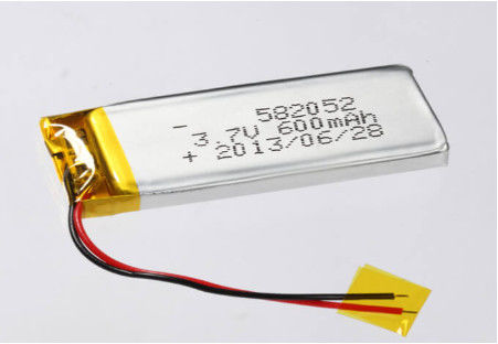 3.7V 600MAH CC/CV วิธีการชาร์จ แบตเตอรี่ Li-ion Prismatic ผู้ผลิต 582052 แบตเตอรี่พอลิมเมอร์ลิตியம் เงิน