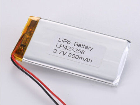 LP423258 3.7V 800MAH สารประกอบทางเคมี แบตเตอรี่พอลิเมอร์ลิตিয়াম แบตเตอรี่ไอออนลิตিয়াম เซลล์ชาร์จใหม่สําหรับอุตสาหกรรม