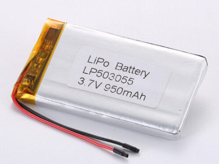 LP503055 3.7V 950MAH แบตเตอรี่ลิทียมไอออน ผู้ผลิต แบตเตอรี่ลิทியம்พอลิเมอร์ชาร์จได้นาน อุณหภูมิการชาร์จ -20°C ถึง 60°C