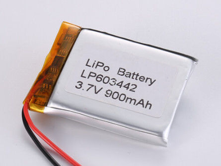 LP603442 3.7V 900MAH แบตเตอรี่ไอออนลิทียม ผู้ผลิต แบตเตอรี่พอลิเมอร์ลิตียมที่มีวงจรป้องกันและเกรด A