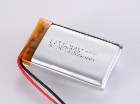 LP103450 3.7V 1800MAH แบตเตอรี่ไอออนลิตยู ผู้ผลิต EWT Logo แบตเตอรี่ลิเดียมโพลีเมอร์
