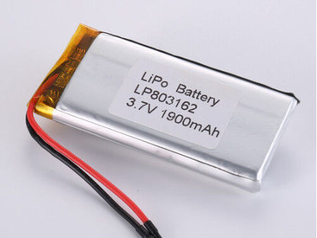 LP803162 3.7V 1900mah แบตเตอรี่ลิโอน ผู้ผลิต แบตเตอรี่ Li-ion ความจุสูง LiPo Pack พร้อม Soft Pack