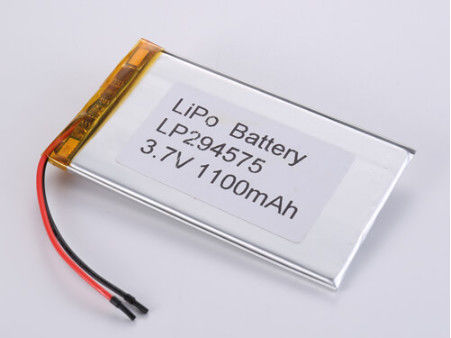 LP294575 3.7V 1100MHA แบตเตอรี่พอลิเมอร์ลิตียมสแควร์ พร้อมการป้องกันการอุดตัน