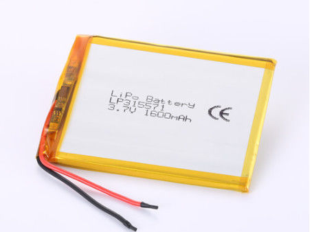 LP315571 แบตเตอรี่ลิตยอนขนาด 3.7V 1600mAh พร้อมป้องกันการอุดตันและอายุการใช้งานยาวนาน
