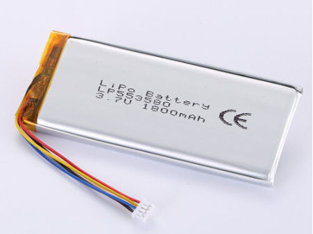 LP553580 3.7V 1800MAH แบตเตอรี่ลิตยอน ผู้ผลิต อัตราการปล่อย Yes และ Polymer Li-ion Rechargeable Cell กับการรับรอง CE