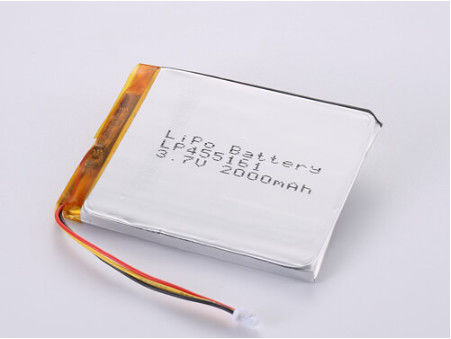 แบตเตอรี่พอลิเมอร์ลิตียมเงินที่มีการรับประกัน 12 เดือน 1 ปี LP455161 3.7V 2000MAH แบตเตอรี่พริสมาติก