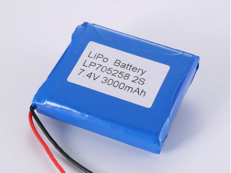LP705258 แบตเตอรี่พอลิเมอร์ลิตียม 7.4V 3000MAH ที่ทนทาน