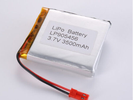 LP905456 3.7V 3500MAH แบตเตอรี่ลิตยอน พลังงานสูง LiPo Pack พร้อมลักษณะความปลอดภัย การป้องกันวงจรสั้น