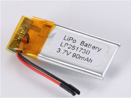 แบตเตอรี่ Li-Ion ที่สามารถชาร์จได้ 3.7V 90MAH ผู้ผลิต แบตเตอรี่ Lithium Polymer ที่คุ้มกัน PCB