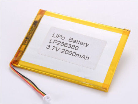 LP286380 3.7V 2000MAH แบตเตอรี่ Li-ion ผู้ผลิต การป้องกันการชาร์จเกินและสามารถชาร์จได้สําหรับสภาพแวดล้อมที่ต้องการ