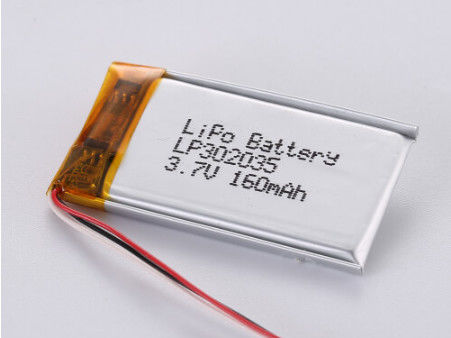 แพ็ค LiPo ความจุสูง 3.7V พร้อมการป้องกัน PCB และประปาไฟฟ้า LP302035 3.7V 160MAH Li Ion Battery ผู้ผลิต