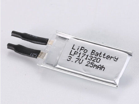 LP171320 3.7V 25MAH แบตเตอรี่ลิตยูพอลิเมอร์แบบชาร์จใหม่เบาและมีพลังงาน พร้อมป้องกัน PCB